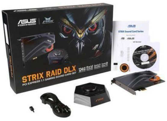 Звуковая карта PCI-E ASUS STRIX RAID DLX WOWGAMEBUNDLE Audio Processor - C-Media USB2.0 6632AX High-Definition Sound Processor 8-channel 124dB/24bit/1
