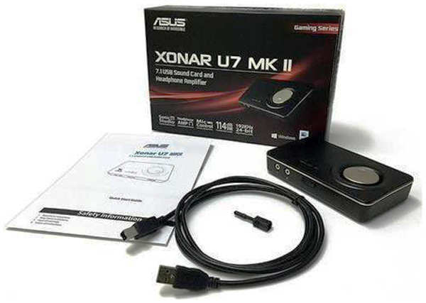 Звуковая карта USB 2.0 ASUS XONAR U7 MKII Cirrus Logic CS4398 7.1CH 114dB/24bit/192KHz Sonic Radar Pro RTL