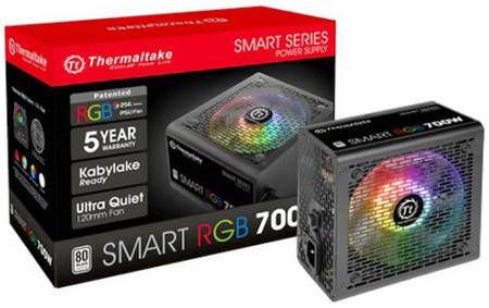 Блок питания ATX Thermaltake Smart RGB 700W PS-SPR-0700NHSAWE-1 aPFC, 120mm FAN, КПД 80+, Ret 969156228