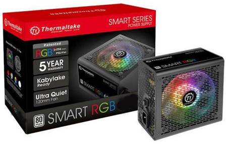 Блок питания ATX Thermaltake Smart RGB 500W PS-SPR-0500NHSAWE-1 aPFC, 120mm FAN, КПД 80+, Ret 969156275