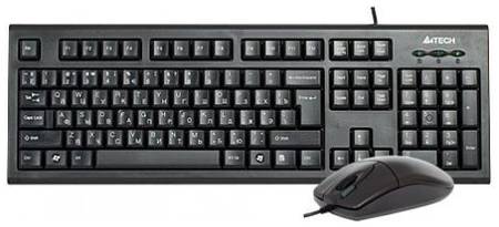 Клавиатура и мышь A4Tech KR-8520D черные, проводные, USB 969156843