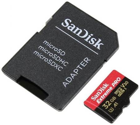 Карта памяти MicroSDHC 32GB SanDisk SDSQXCG-032G-GN6MA Extreme Pro + SD Adapter + Rescue Pro Deluxe 100MB/s A1 C10 V30 UHS-I U3 969158800