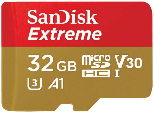 Карта памяти 32GB SanDisk SDSQXAF-032G-GN6MA Extreme + SD Adapter + Rescue Pro Deluxe 100MB/s A1 C10 V30 UHS-I U3 969158809