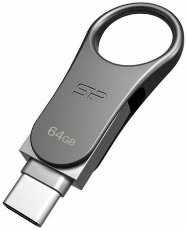 Накопитель USB 3.1 64GB Silicon Power Mobile C80 SP064GBUC3C80V1S серый 969161922