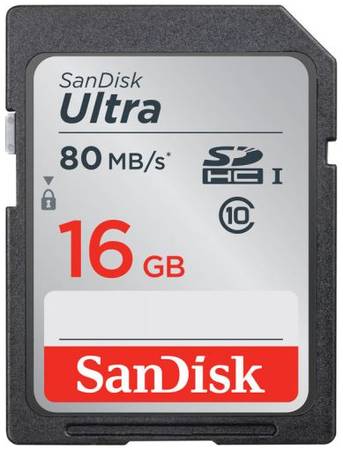 Карта памяти SDHC 16GB SanDisk SDSDUNC-016G-GN6IN Class10 Ultra UHS-I 80MB/s