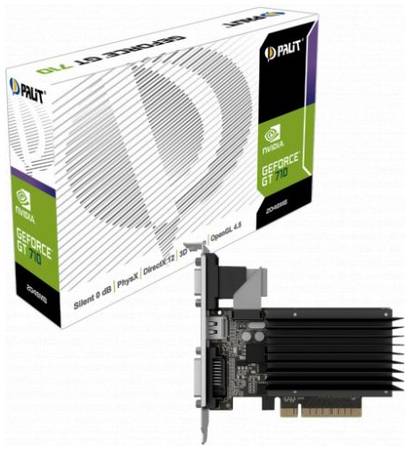 Видеокарта PCI-E Palit GeForce GT 710 (NEAT7100HD46-2080H) 2GB GDDR3 64bit 28nm 954/1600MHz DVI-D(HDCP)/HDMI/VGA RTL 969174077