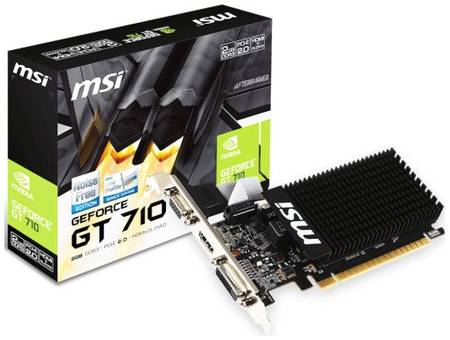 Видеокарта PCI-E MSI GeForce GT 710 (GT 710 2GD3H LP) 2GB Silent Low Profile GDDR3 64bit 28nm 954/1600MHz DVI(HDCP)/HDMI/VGA RTL