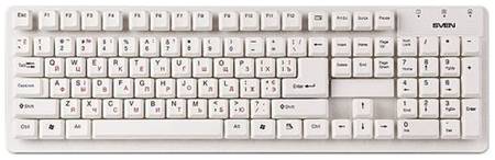 Клавиатура Sven Standard 301 SV-03100301UW белая, USB, 105 кнопок, влагоустойчивая 969186685