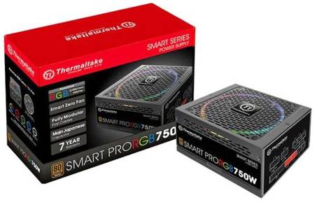 Блок питания ATX Thermaltake Smart Pro RGB 750W PS-SPR-0750FPCBEU-R Полностью модульный, 80Plus Bronze, RTL 969192835