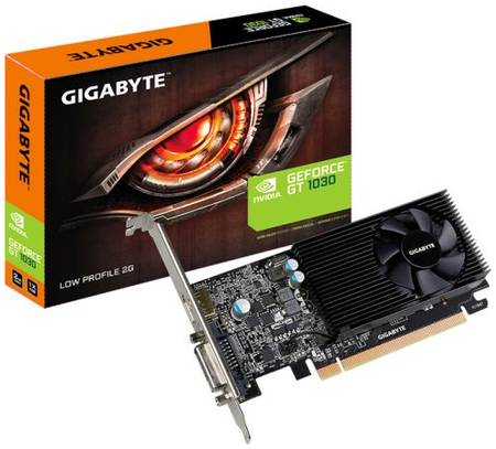 Видеокарта PCI-E GIGABYTE GeForce GT 1030 (GV-N1030D5-2GL) 2GB GDDR5 64bit 14nm 1252/6008MHz DVI-D(HDCP)/HDMI RTL 969193566