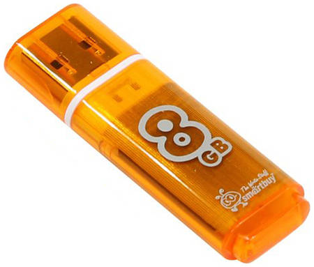 Накопитель USB 2.0 8GB SmartBuy SB8GBGS-Or SB8GBGS-Or Glossy оранжевый 969210036