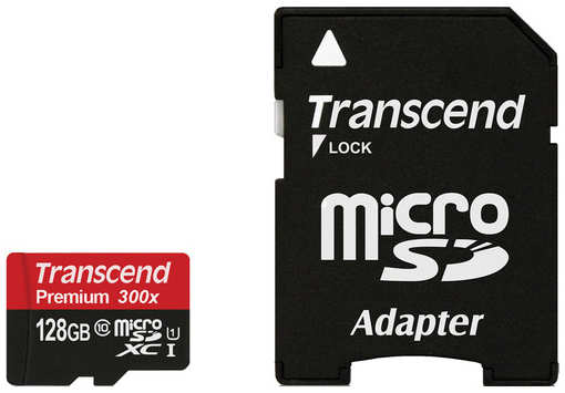 Карта памяти MicroSDXC 128GB Transcend TS128GUSDU1 Class 10 UHS-I (SD адаптер)