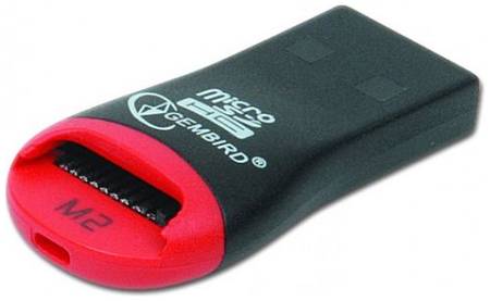 Карт-ридер внешний Gembird FD2-MSD-1 для считывания MicroSD карт, блистер