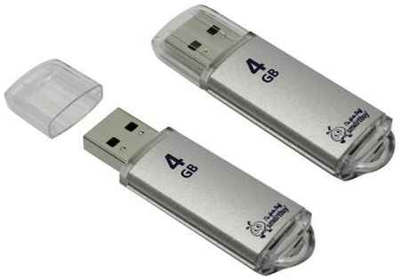 Накопитель USB 2.0 4GB SmartBuy SB4GBVC-S SB4GBVC-S V-Cut серебристый 969262809