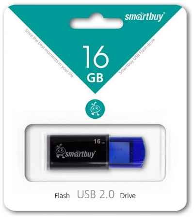 Накопитель USB 2.0 16GB SmartBuy SB16GBCL-B SB16GBCL-B Click черный/синий 969267552