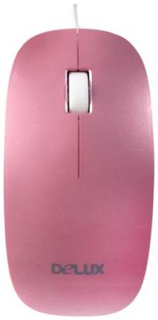 Мышь Delux DLM-111 розово-белая, 1000dpi, USB (2 кн+скролл) 6938820400974P
