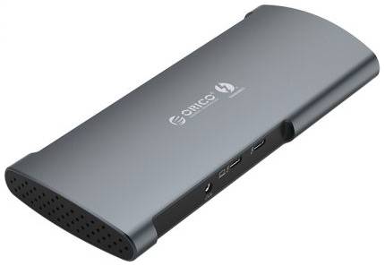 Концентратор USB 3.0 Orico TB3-S1 Thunderbolt 3 (60W), 2*USB 3.1, USB 3.0, USB Type-C, SD-reader, DP, RJ-45, Thunderbolt 3 (15W), серый 969304672