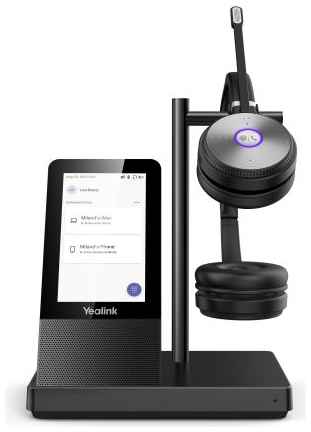 Гарнитура Yealink WH66 Dual Teams беспроводная, HD звук, 160м DECT, шумоподав, дисплей 4'', USB-хаб, Bluetooth 969311685