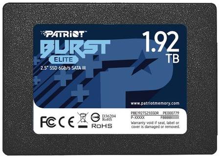 Накопитель SSD 2.5'' Patriot Memory PBE192TS25SSDR Burst Elite 1.92TB SATA 6Gb/s 450/320MB/s IOPS 40K/40K MTBF 2M 969315568