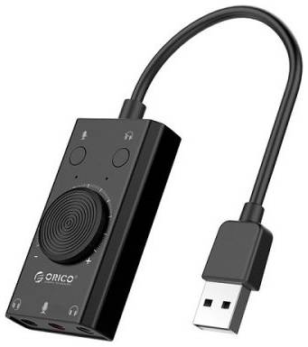 Звуковая карта USB 2.0 Orico SC2-BK внешняя, 3*3.5mm jack, регулировка громкости,черная 969315731