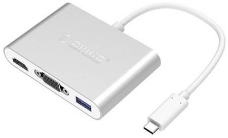 Концентратор USB 3.1 Orico RCHV-SV (VGA, HDMI, USB Type-C, USB 3.0)/USB Type-C, 15cm, серебристый 969315792