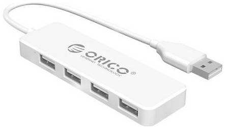 Концентратор USB 2.0 Orico FL01-WH 4*USB 2.0, 30cm, белый 969315798
