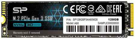Накопитель SSD M.2 2280 Silicon Power SP128GBP34A60M28 P34A60 128GB PCI-E 3x4 2200/1600MB/s MTBF 2M 969318214