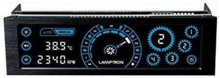 Панель управления Lamptron CM430 сенсорная, 30Вт/канал х4, PWM, черная, синяя подсветка дисплея