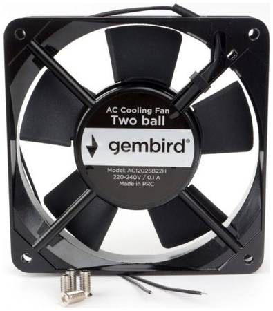 Вентилятор для корпуса Gembird AC12025B22H 120x120x25, AC, 220, подшипник, 2 pin, провод 30 см 969323603
