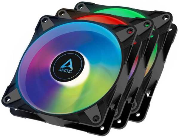 Вентилятор для корпуса ARCTIC P12 PWM PST A-RGB ACFAN00232A 120x120x25mm, 0-2000rpm, 48.8CFM, 22.5dBA, 4-pin PWM, 3-pack, retail