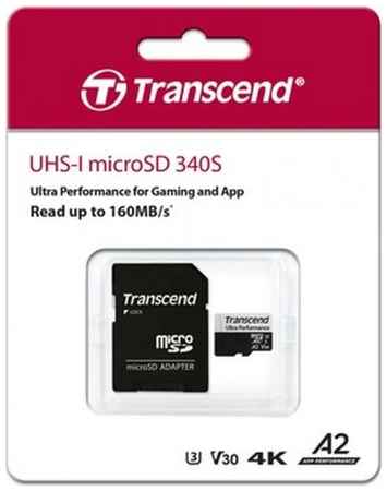 Карта памяти 128GB Transcend TS128GUSD340S UHS-I U3 microSDXC w/adapter A2 Ultra Performance R/W:160/125 MB/s