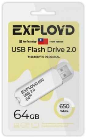 Накопитель USB 2.0 64GB Exployd EX-64GB-650-White 650, белый 969335312