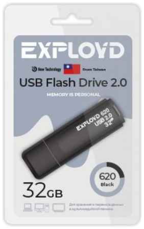 Накопитель USB 2.0 32GB Exployd EX-32GB-620-Black 620, чёрный 969335319
