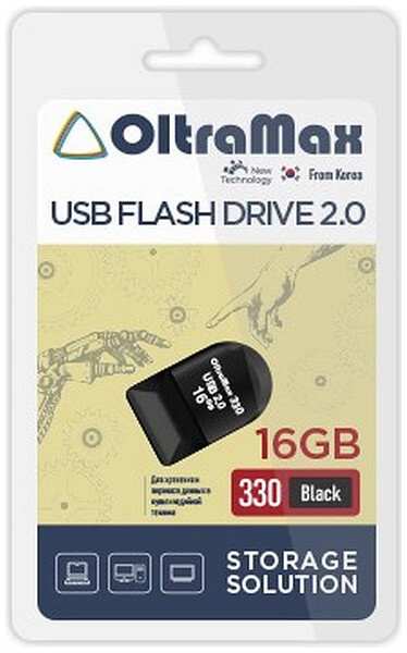 Накопитель USB 2.0 16GB OltraMax OM-16GB-330-Black 330