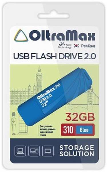 Накопитель USB 2.0 32GB OltraMax OM-32GB-310-Blue 310, синий 969335356
