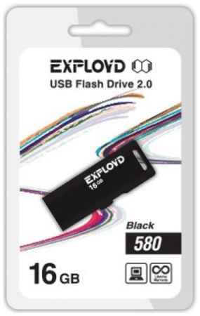 Накопитель USB 2.0 16GB Exployd EX-16GB-580-Black 580, чёрный 969335371