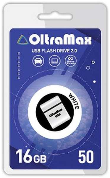 Накопитель USB 2.0 16GB OltraMax OM016GB-mini-50-W 50, белый 969335541
