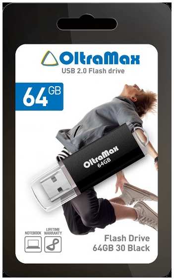 Накопитель USB 2.0 64GB OltraMax OM064GB30-В 30, чёрный 969335546