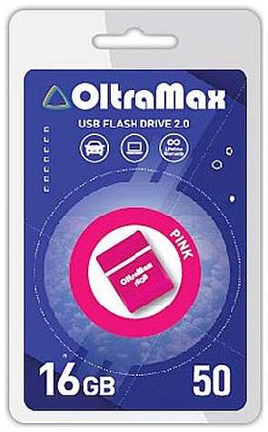Накопитель USB 2.0 16GB OltraMax OM-16GB-50-Pink 50, розовый 969335549