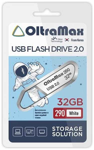 Накопитель USB 2.0 32GB OltraMax OM-32GB-290-White 290, белый 969335570