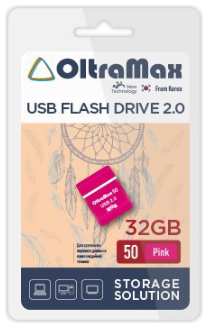 Накопитель USB 2.0 32GB OltraMax OM-32GB-50-Pink 50, розовый 969335582
