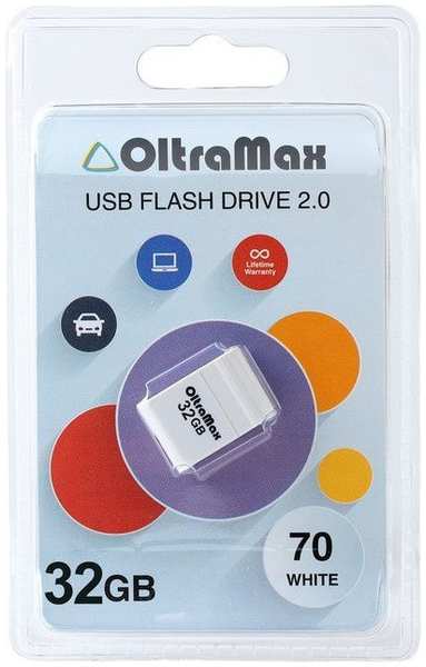 Накопитель USB 2.0 32GB OltraMax OM-32GB-70-White 70, белый 969335583