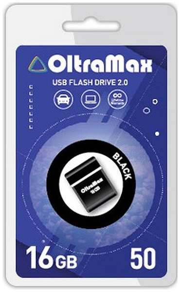 Накопитель USB 2.0 16GB OltraMax OM016GB-mini-50-B 50, чёрный 969335584