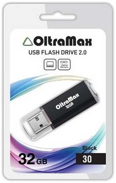 Накопитель USB 2.0 32GB OltraMax OM032GB30-В 30, чёрный 969335586