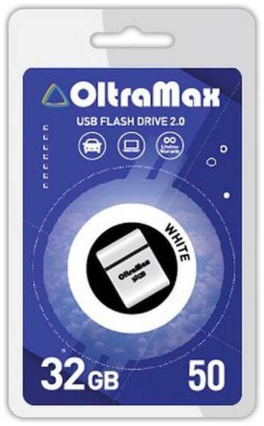 Накопитель USB 2.0 32GB OltraMax OM032GB-mini-50-W 50, белый 969335587