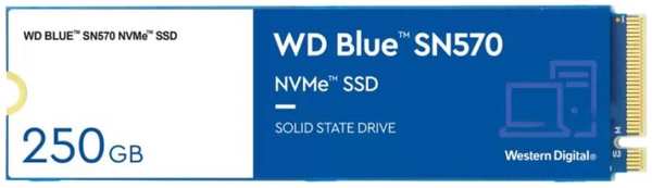 Накопитель SSD M.2 2280 Western Digital WDS250G3B0C WD SN570 250GB PCIe Gen3 x 4 TLC 3300/1200MB/s IOPS 190K/210K MTTF 1.5M