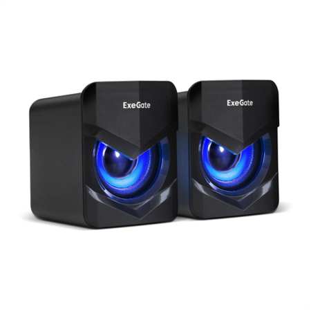 Акустическая система 2.0 Exegate EX289685RUS Accord 200 (питание USB, 2х3Вт (6Вт RMS), 60-20000Гц,, синяя подсветка)