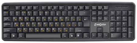 Клавиатура Exegate LY-331L EX263906RUS USB, полноразмерная, 104кл., Enter большой, длина кабеля 2м, черная, Color box