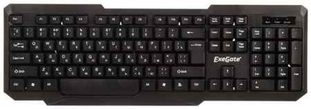 Клавиатура Exegate LY-404 EX264084RUS USB, полноразмерная, 104кл., Enter большой, длина кабеля 1,35м, черная, Color box 969340652