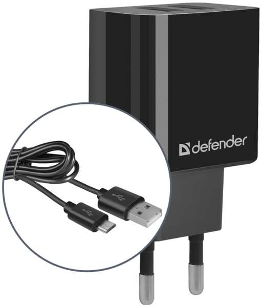 Зарядное устройство сетевое Defender UPC-21 83581 5V/2.1A 2XUSB